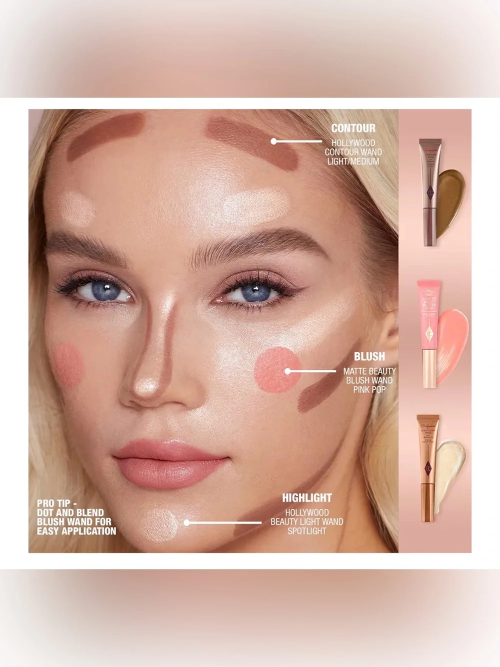 Charlotte Tilbury Pillow Talk Pink Pop Matte Beauty Blush Wand — NEW